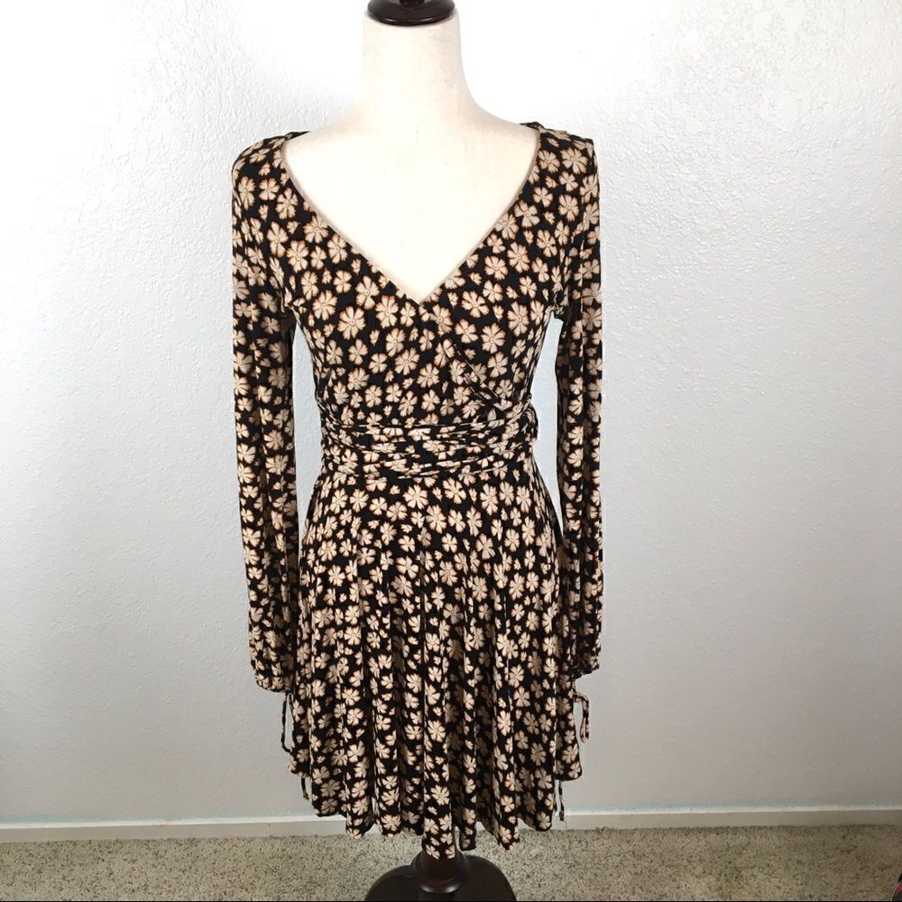 Free People Pradera faux wrap Daisy print mini dress XS